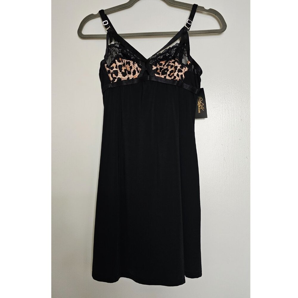 NWT Dita Von Teese Madame X Leopard Cheetah Slip Chemise Babydoll Dress S